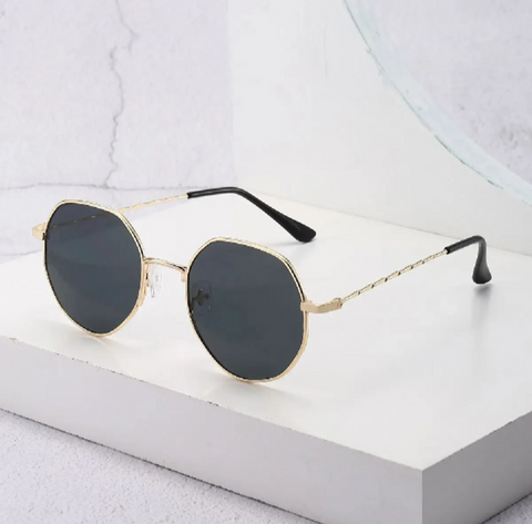 NEW Trading metal frame glasses/ retro polygon Gradient Mirror sunscreen sunglasses